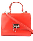 Dolce & Gabbana Red Lizard Embossed Leather Medium Miss Monica Bag