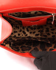Dolce & Gabbana Red Lizard Embossed Leather Medium Miss Monica Bag