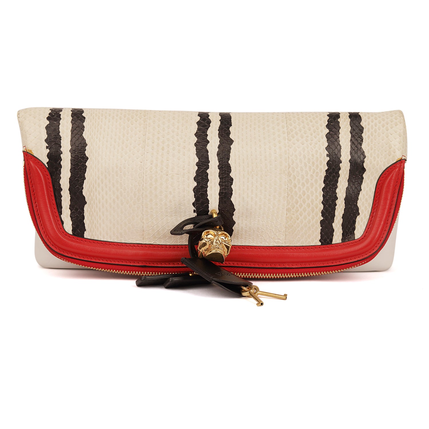 Alexander McQueen Multicolour Skull Padlock Foldover Clutch