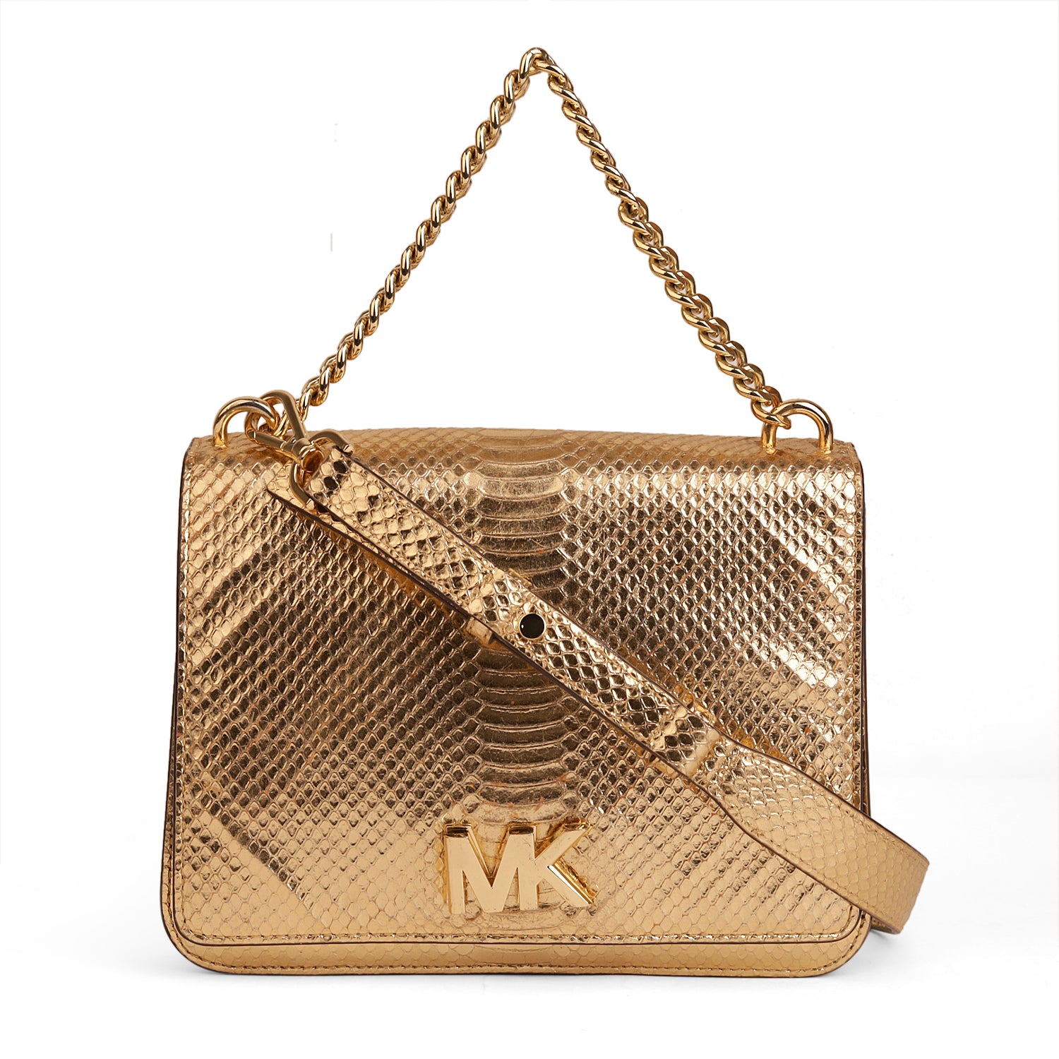 Michael Kors Python Skin Flap Crossbody Bag
