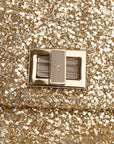 Anya Hindmarch Metallic Gold Glitter Valorie Clutch