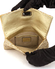 Anya Hindmarch Metallic Gold Glitter Valorie Clutch
