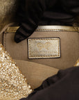 Anya Hindmarch Metallic Gold Glitter Valorie Clutch