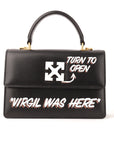 Off-White Black 1.4 Jitney Top Handle Quote Bag