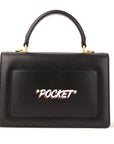 Off-White Black 1.4 Jitney Top Handle Quote Bag