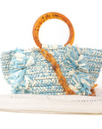 Corallina Santo Domingo Blue Raffia Bag
