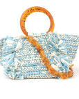 Corallina Santo Domingo Blue Raffia Bag