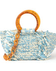 Corallina Santo Domingo Blue Raffia Bag