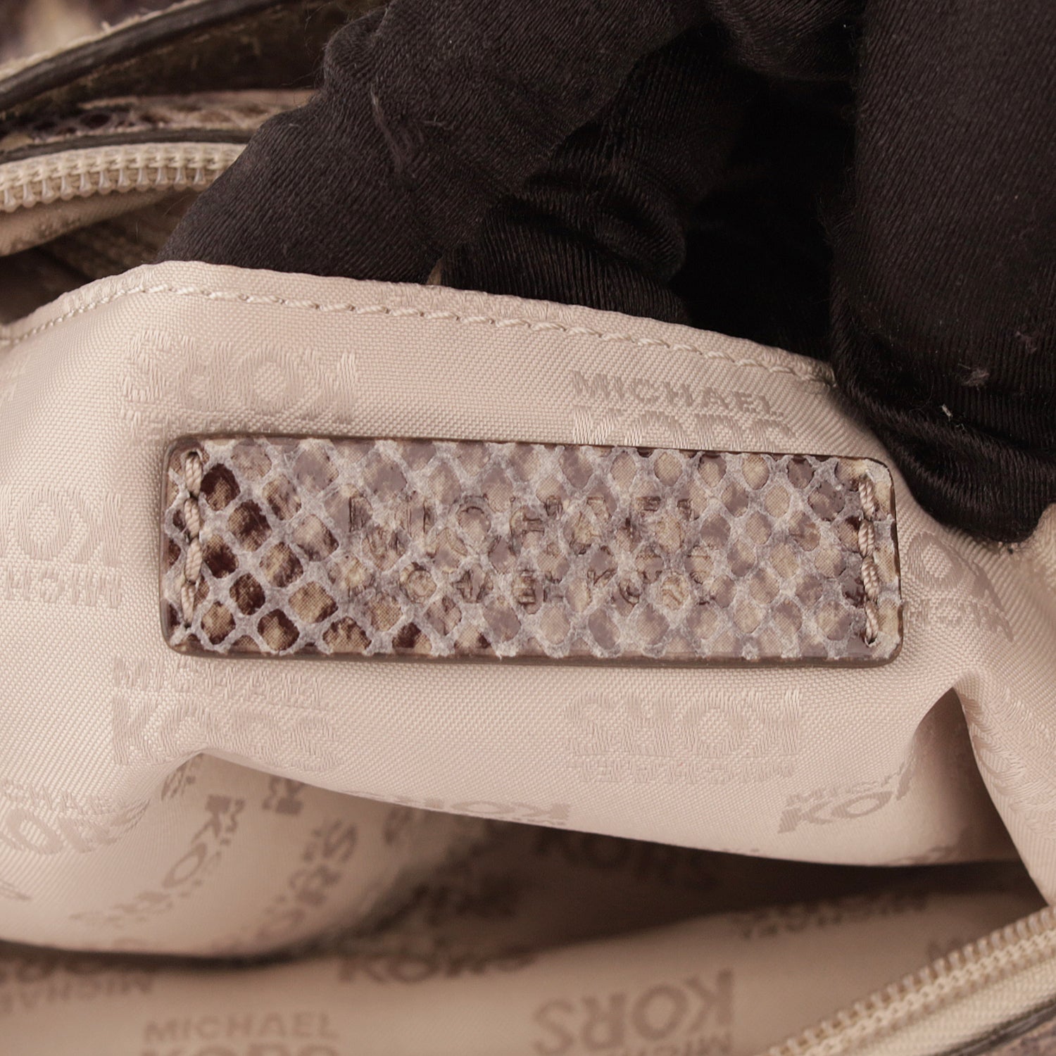 Michael Kors Grey/Black Python Embossed Leather Crossbody Bag