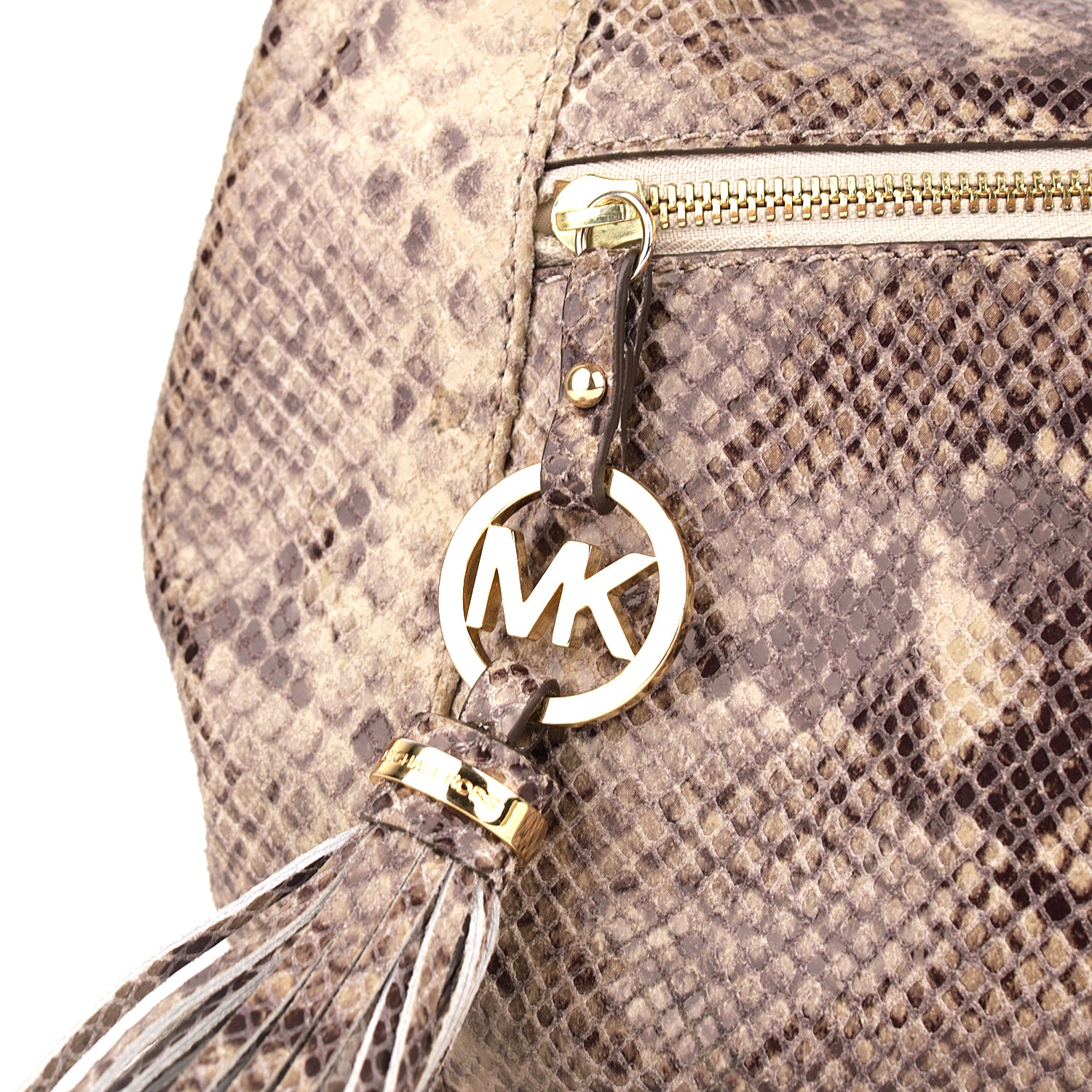 Michael Kors Grey/Black Python Embossed Leather Crossbody Bag