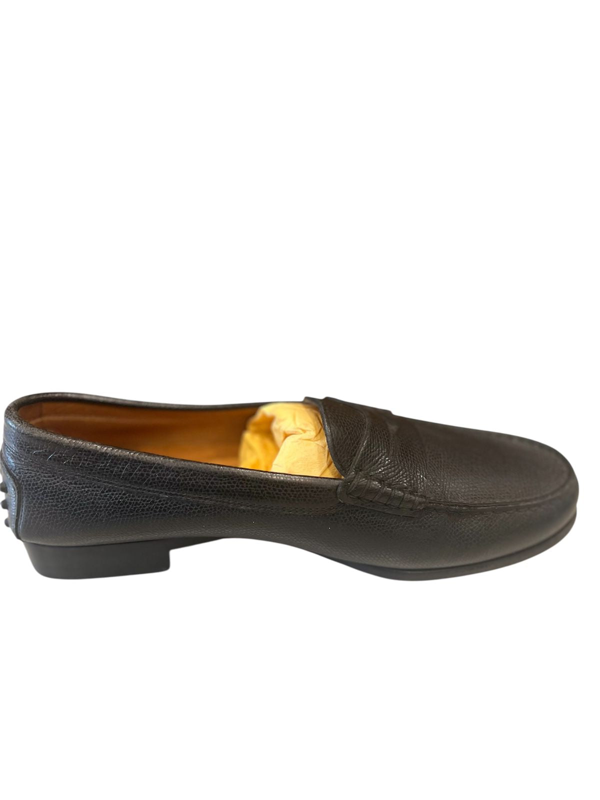 Tod's Black Leather Gommino Penny Slip On Loafers EU 39