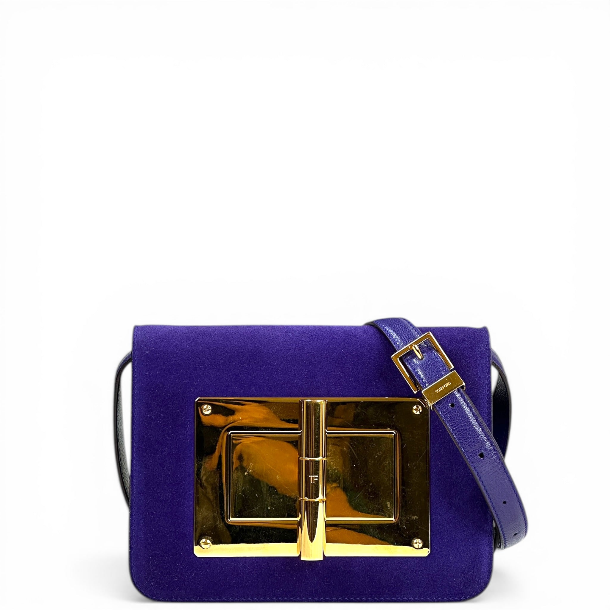Tom Ford Natalia Crossbody Bag Small Purple Suede