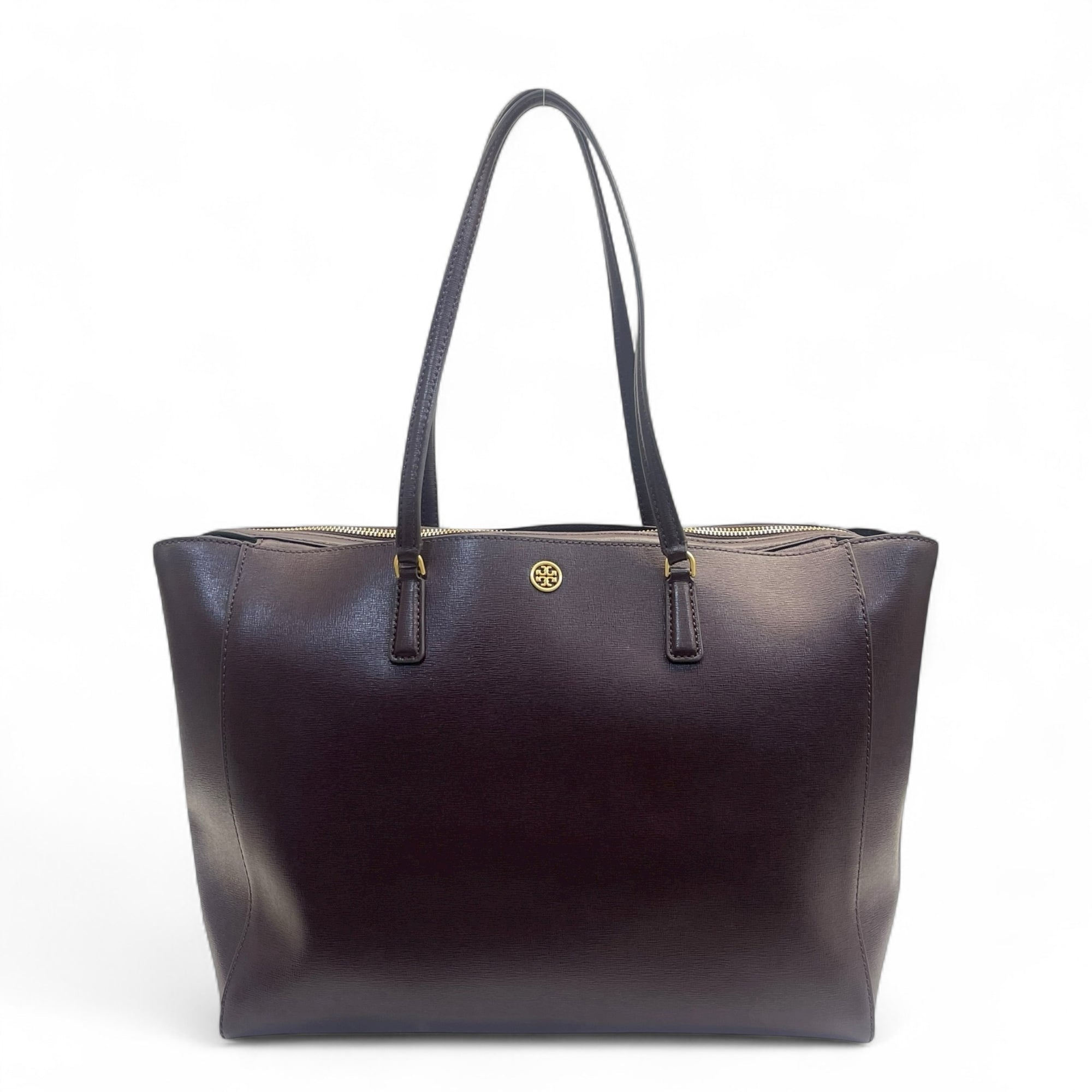 Tory Burch Burgundy Leather Emerson Tote Bag