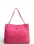 Tory Burch Marion Chain Tote Coral Pink Quilted Leather