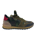 Valentino Multicolor Camo Print Leather and Suede Rockrunner Sneakers Size EU 35