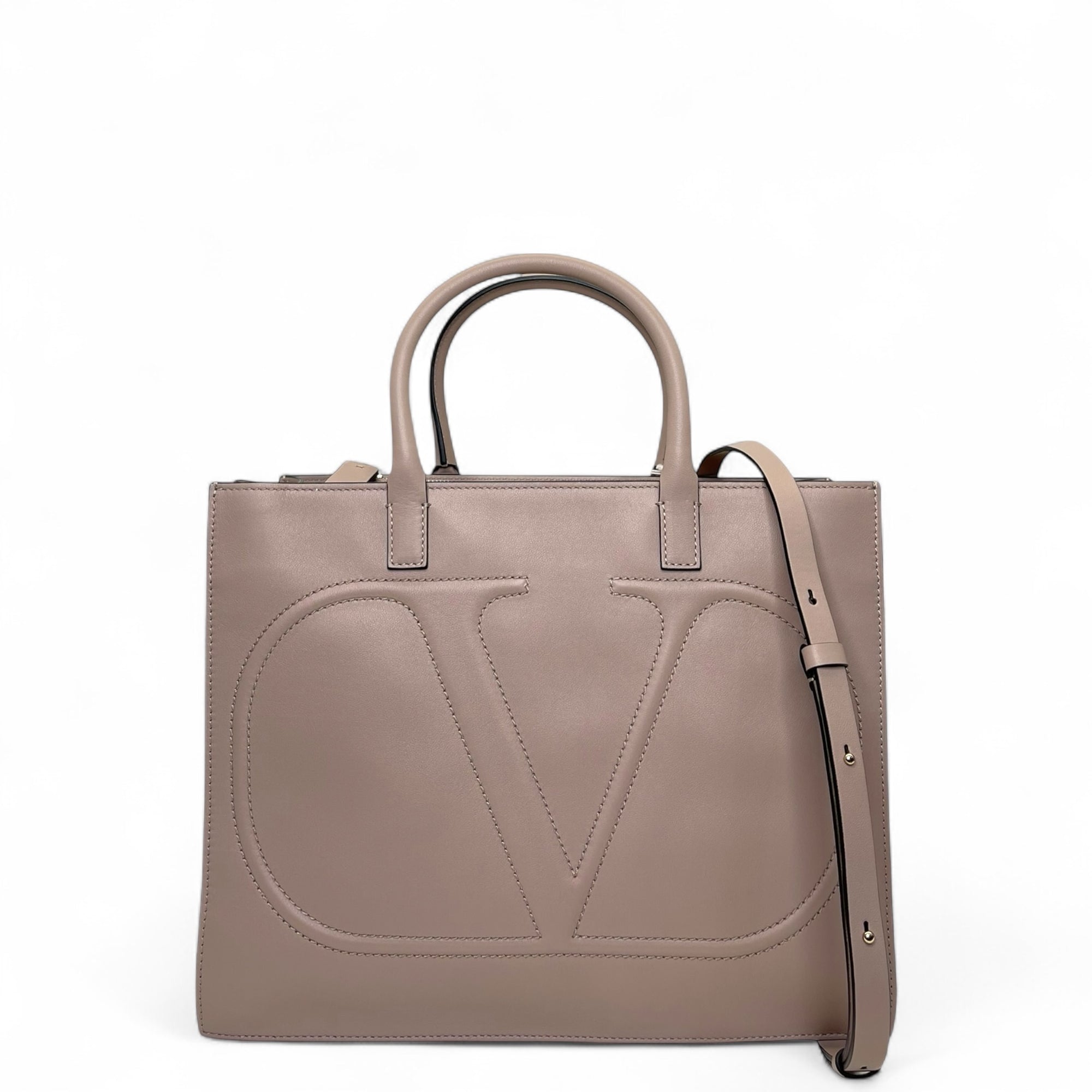 Valentino Garavani VLogo Leather Tote Bag