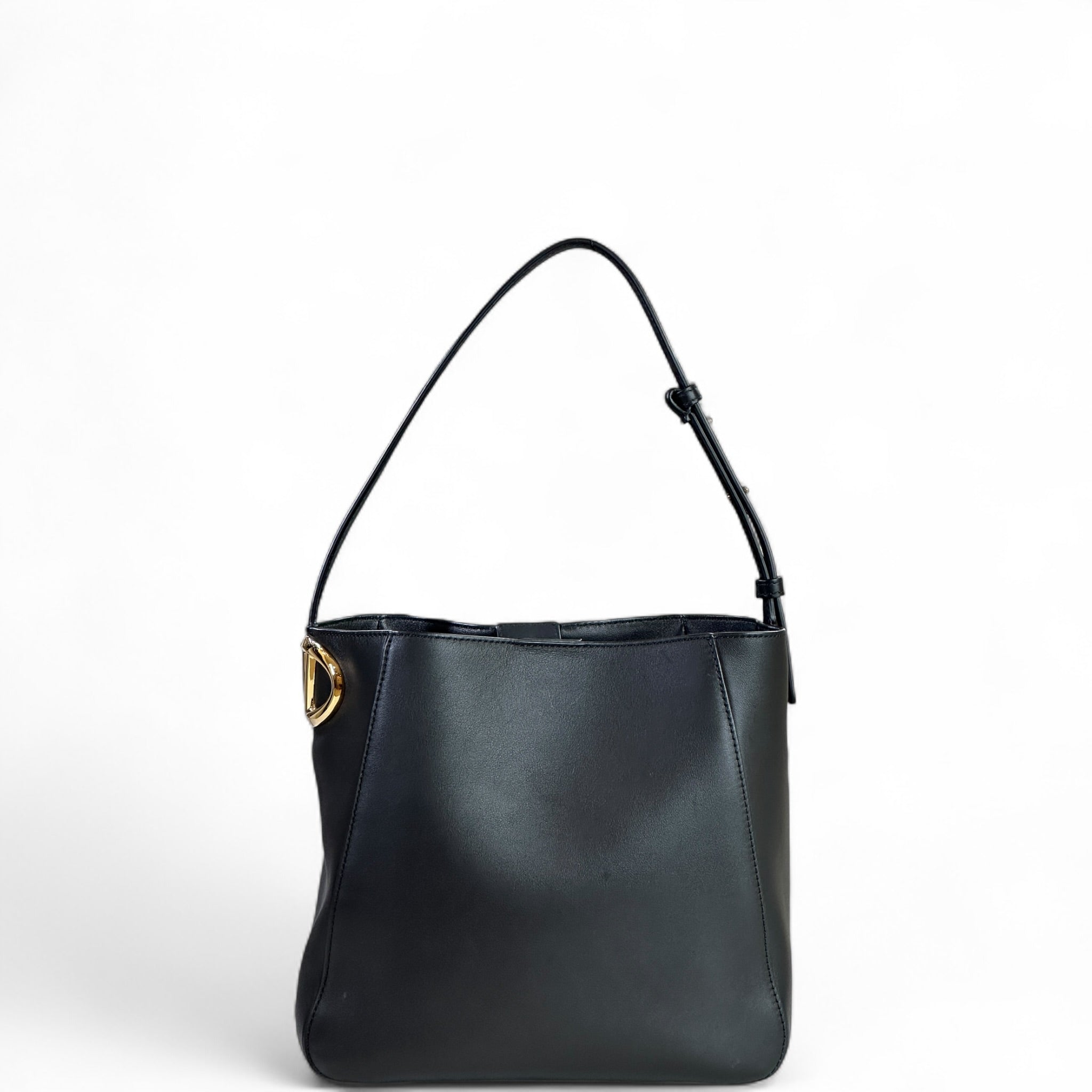 Valentino Garavani VLogo Side Bucket Bag Black Nappa Leather