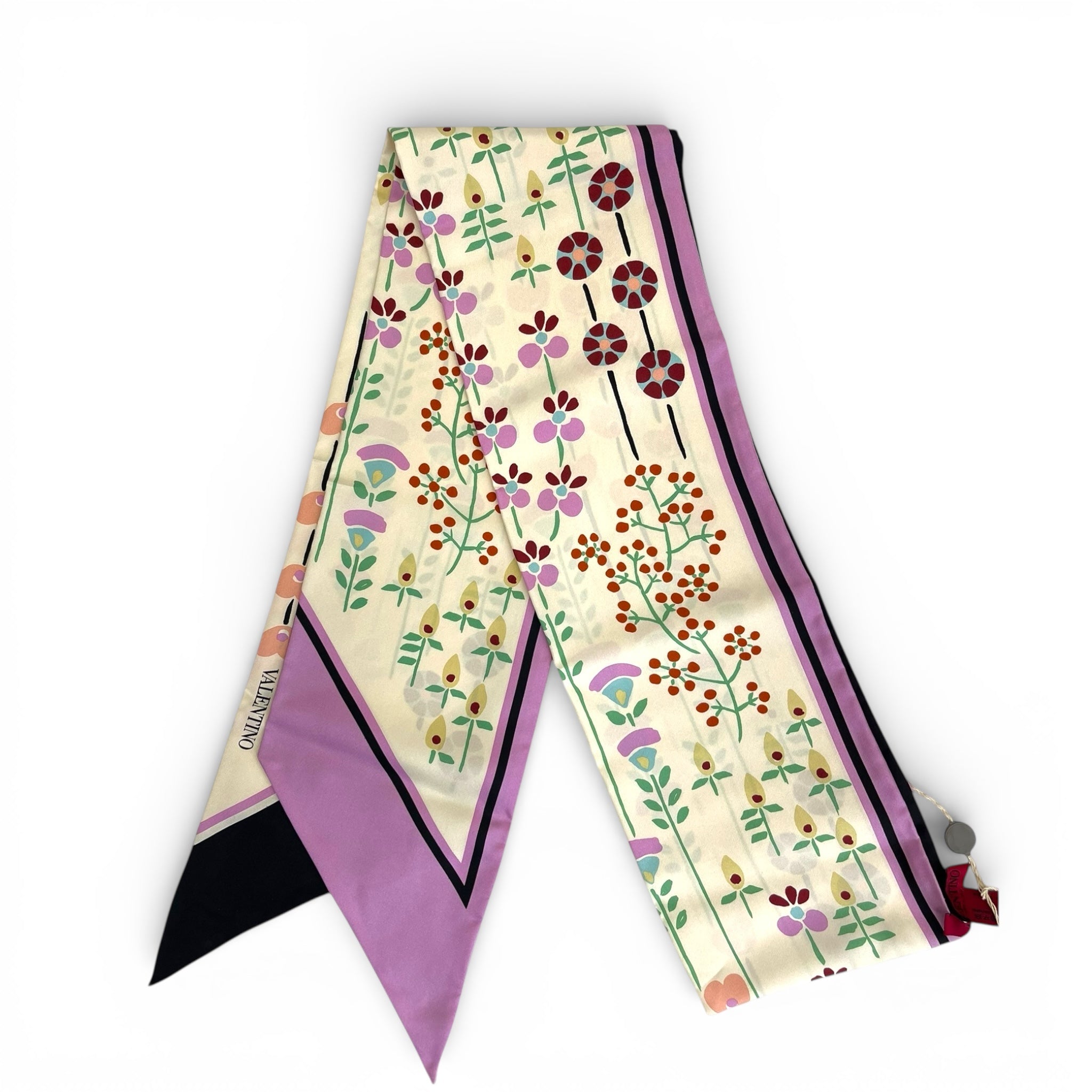 Valentino Silk Floral Bandeau Scarf