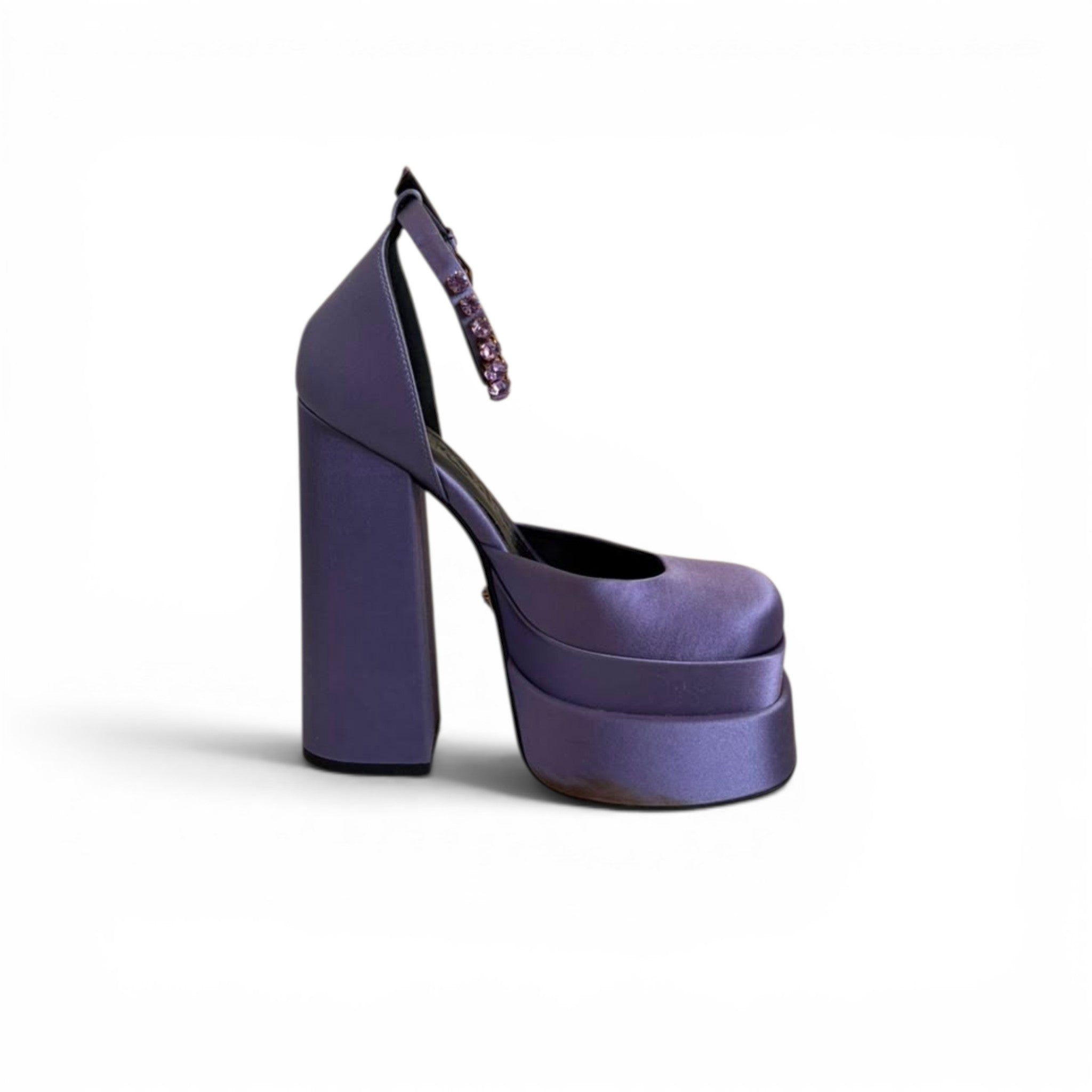 Versace Medusa Aevitas Pumps Double Platform Purple Satin Size EU 35