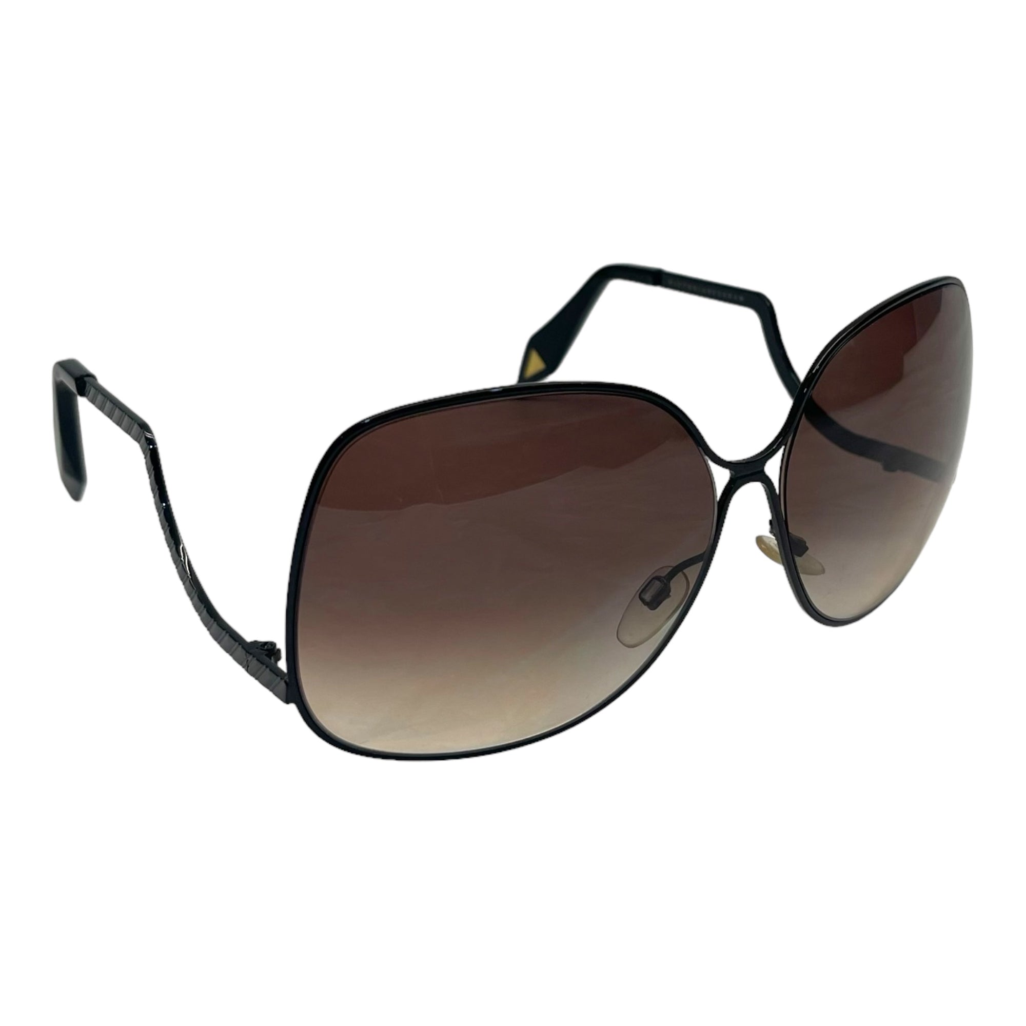 Victoria Beckham Black Metal Frame Sunglasses