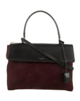 Yves Saint Laurent Burgundy/Black Suede and Leather Medium Moujik Tote Bag