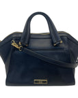 Zac Posen Black Leather Eartha Double Handle Satchel