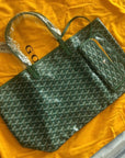 Goyard St Louis PM Goyardine Green Tote Bag