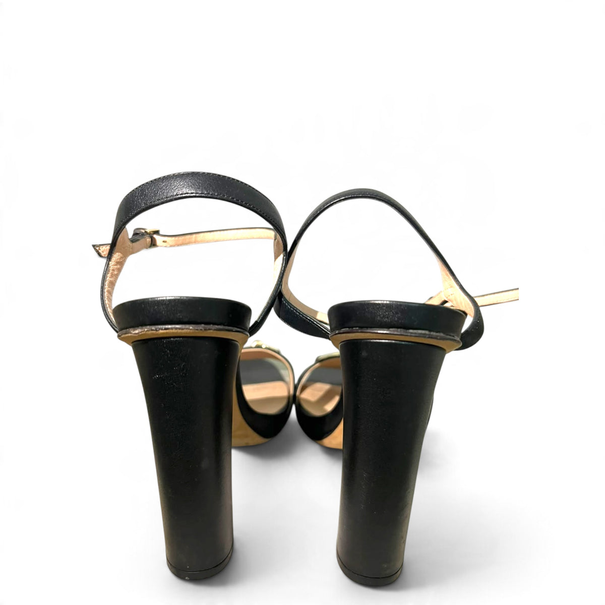 Gucci black open toe heels