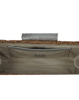 Tory Burch Rattan Silver Clutch