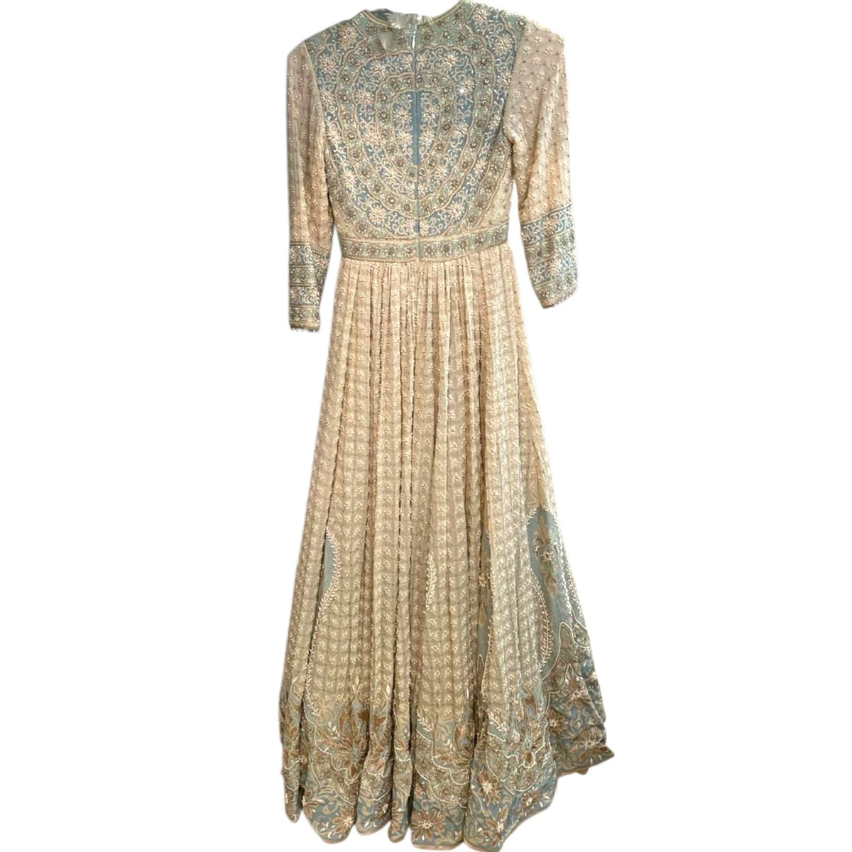 Tarun Tahiliani Mint Embroidered Kalidar Anarkali Set