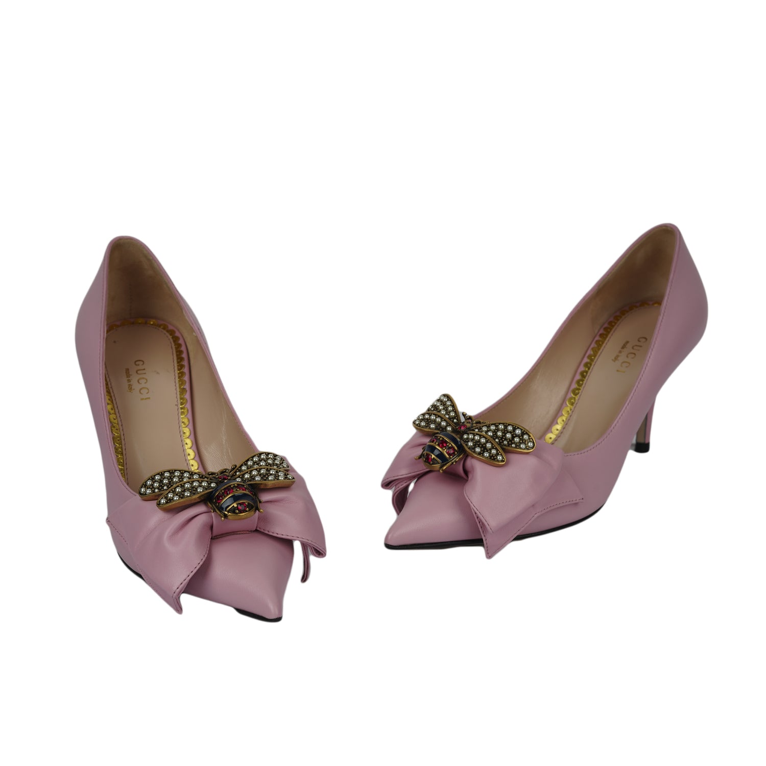 Nappa Queen Margaret Bow Mid Heels-35"