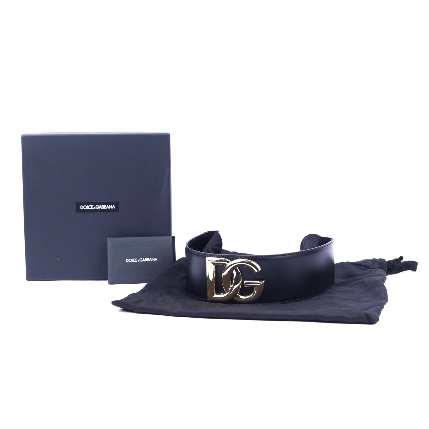 Leather and Elastic DG Logo Belt