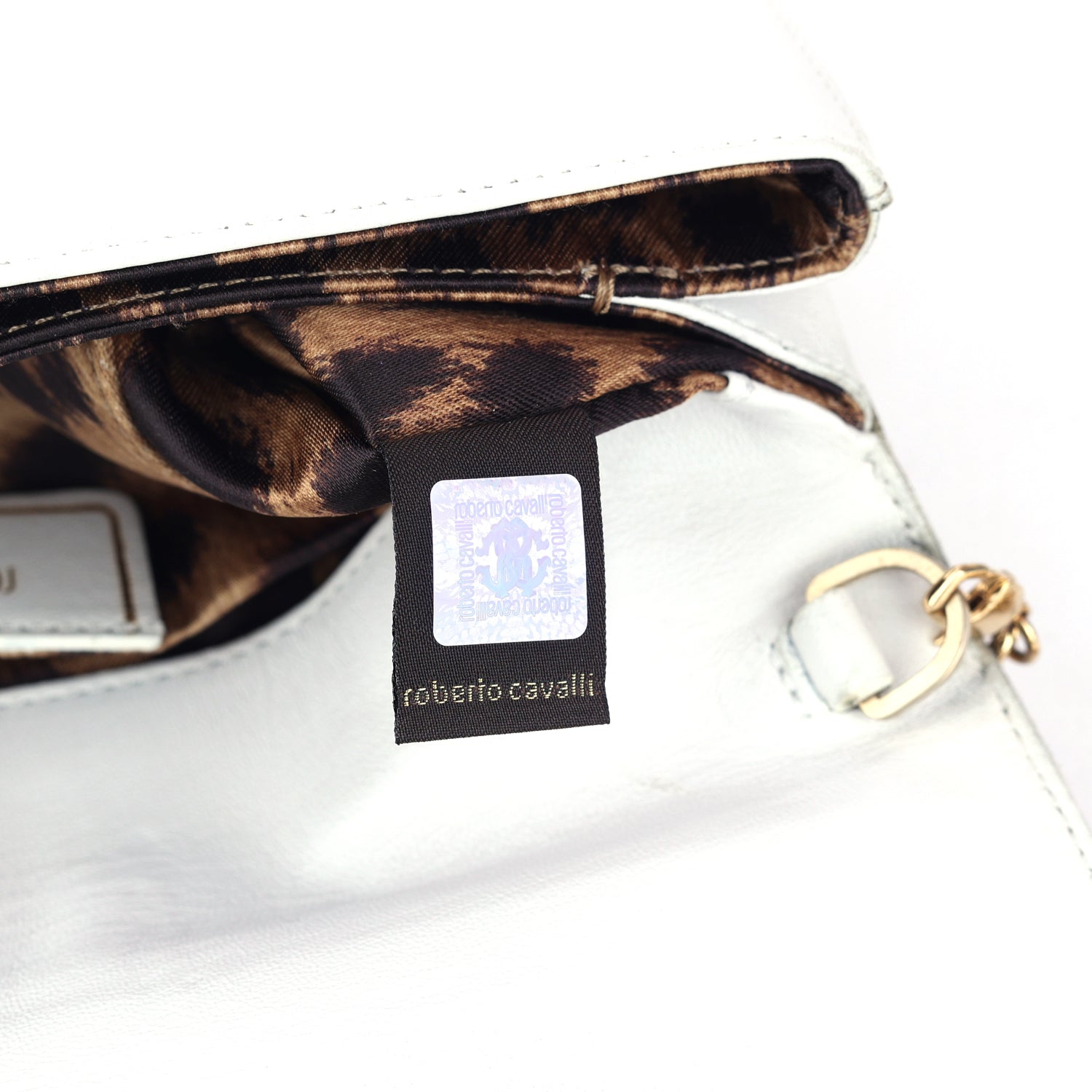 White Leather Wallet On Chain
