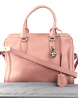Peach Leather Skull Padlock Tote