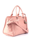 Peach Leather Skull Padlock Tote