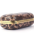 ALEXANDER MCQUEEN Python Skull Box Clutch Brown