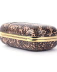 ALEXANDER MCQUEEN Python Skull Box Clutch Brown