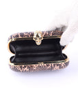 ALEXANDER MCQUEEN Python Skull Box Clutch Brown