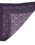 Salvatore Ferragamo Silk Pocket Square Navy Maroon Green