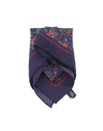 Salvatore Ferragamo Silk Pocket Square Navy Maroon Green