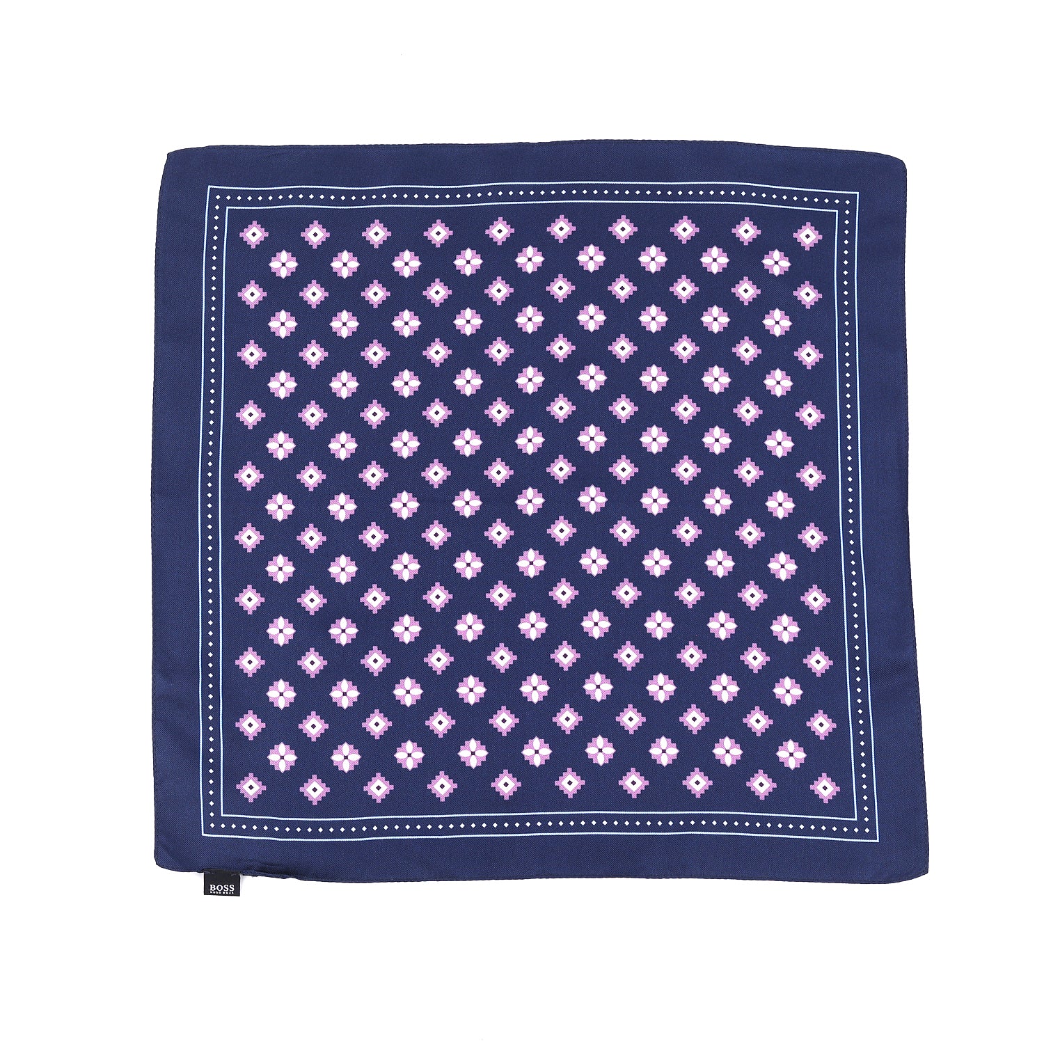 Hugo Boss Silk Pocket Square With Digital Print