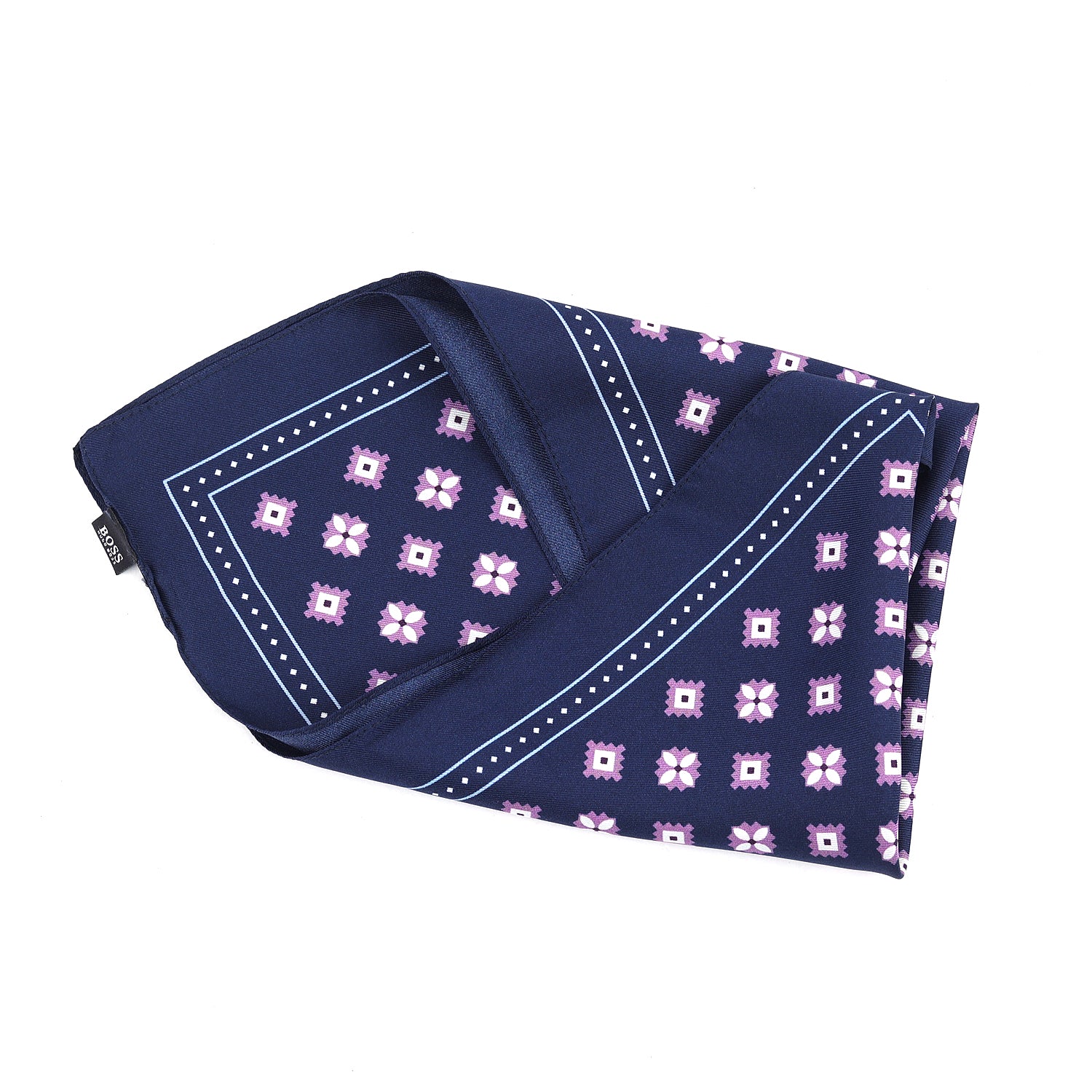 Hugo Boss Silk Pocket Square With Digital Print