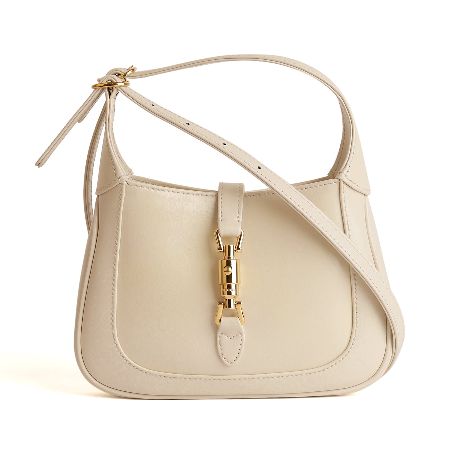 Gucci White Leather Mini 1961 Jackie Shoulder Bag