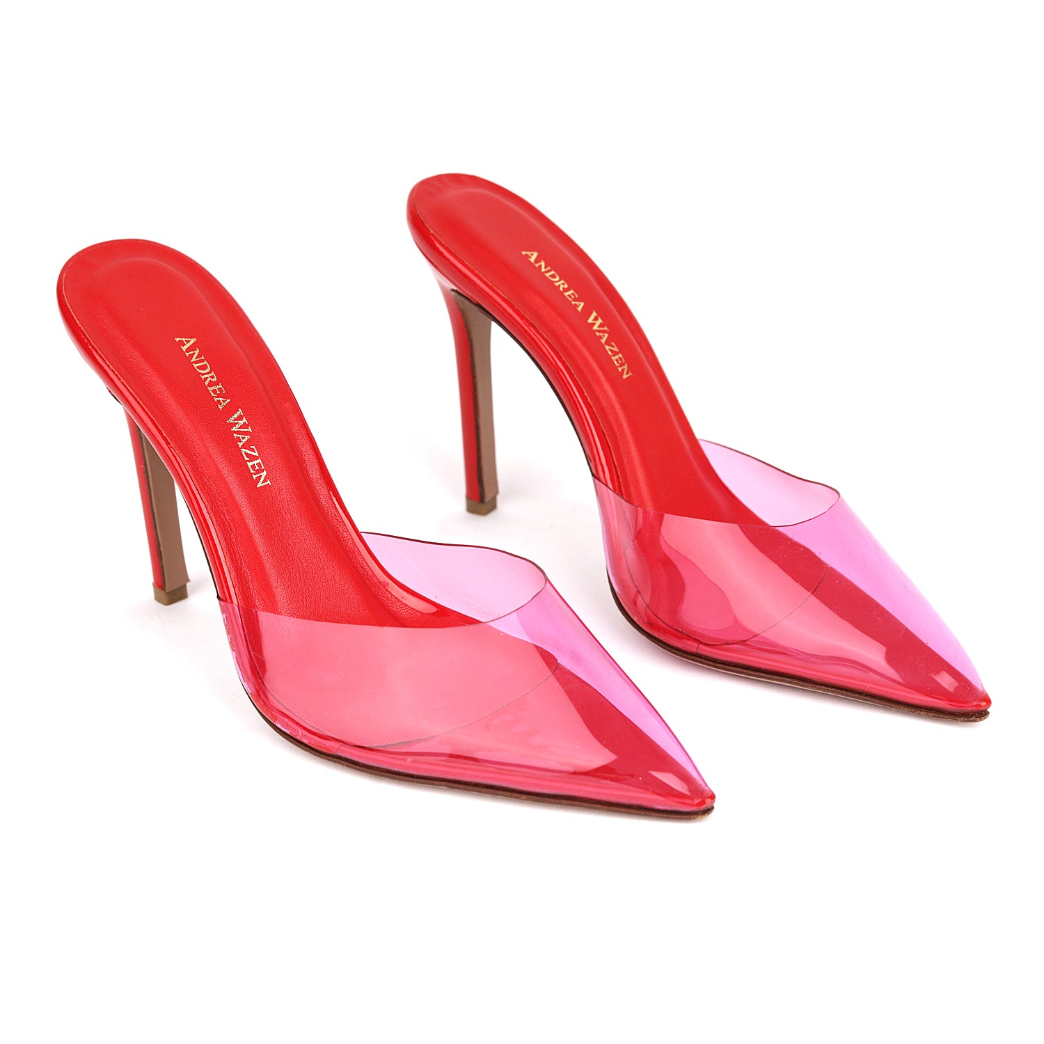 Andrea Wazen Kylie PVC High-Heel Mules