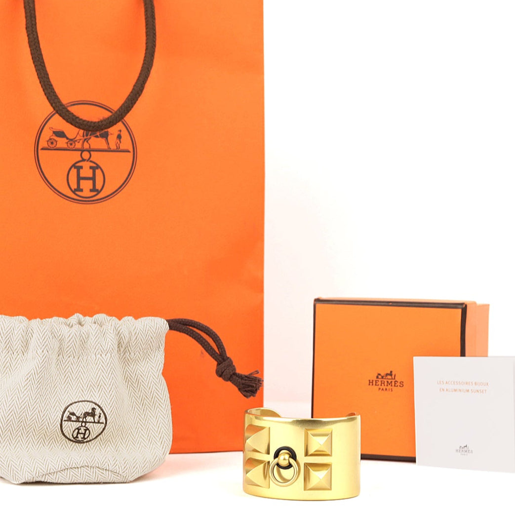 Hermes Collier de Chien Aluminium Sunset Cuff Bracelet
