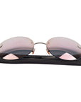 Versace Silver/Purple Metal MOD 2176 Medusa Rimless Round Sunglasses