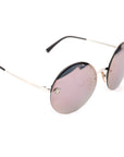 Versace Silver/Purple Metal MOD 2176 Medusa Rimless Round Sunglasses