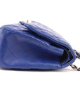 Chanel Blue Quilted Leather Classic Jumbo Double Flap Bag