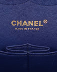 Chanel Blue Quilted Leather Classic Jumbo Double Flap Bag