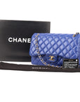Chanel Blue Quilted Leather Classic Jumbo Double Flap Bag